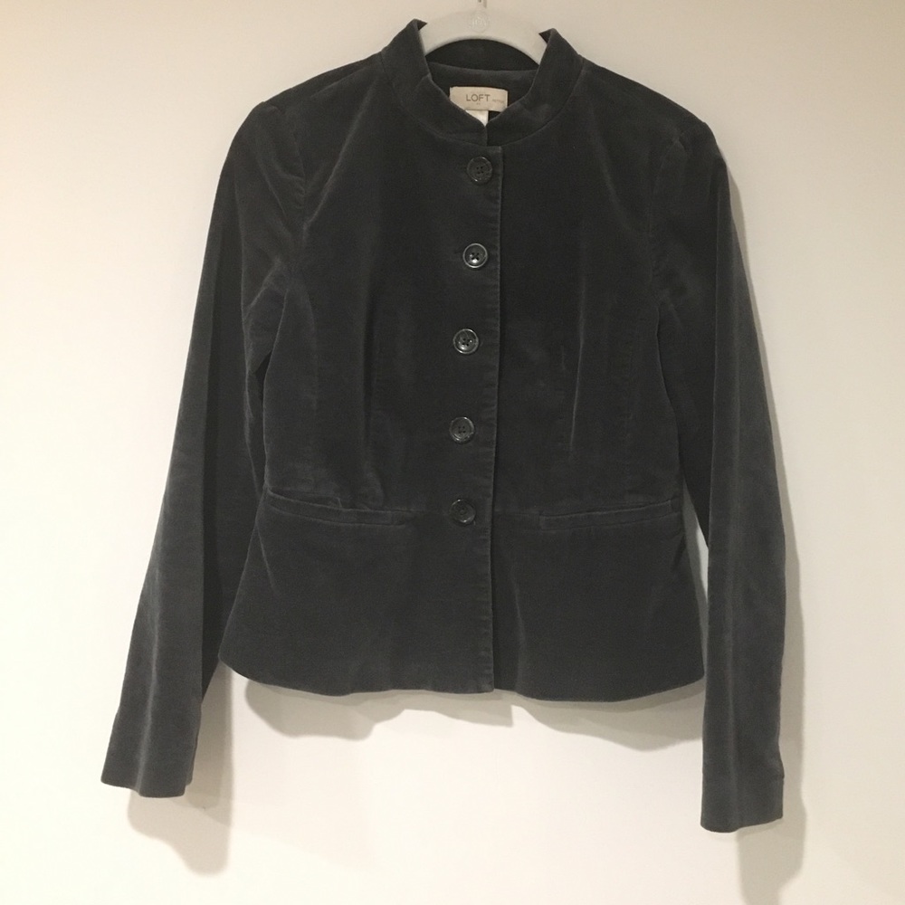 Ann Taylor Loft Gray Blazer Jacket sz 4 Small